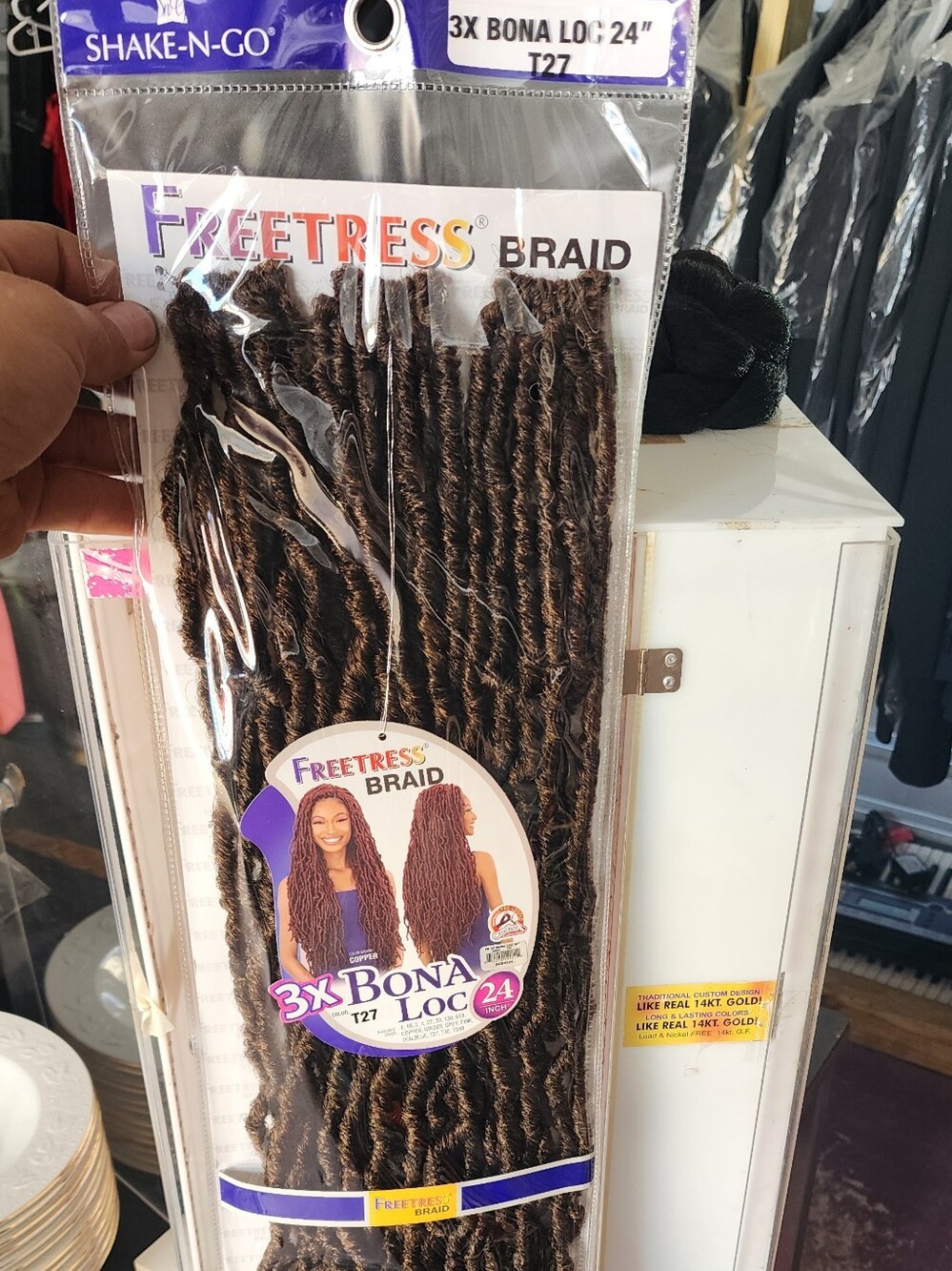 3X Bona Loc 24" T27 - Brown Faux Locs BULK